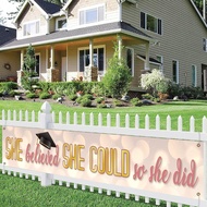 Graduation Banner,She Believed She Could So She Did Banner,Graduation Party Decoration Supplies,Larg