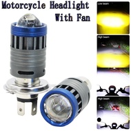 1Pcs Built-in Cooling Fan H4 HS1 T19  PX15D BA20D H6 Motorcycle Headlight Lens Bulb HB2 Hi-Lo Beam M