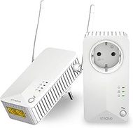 STRONG AV600 Powerline Adapter Set with Socket, WLAN 300 Mbit/s, HomePlug AV2 Powerline Internet Amp