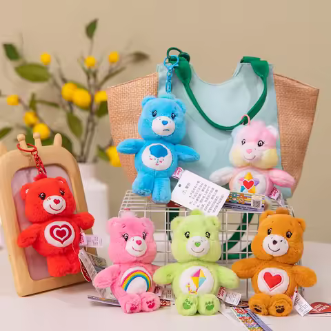 11Colours Care Bears Squeak Plush Pendant Bag Accessories Keychain Bag Car backpack stuffed Pendant 