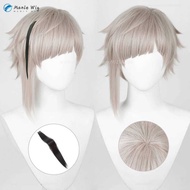 C Anime Atsushi Nakajima Cosplay Wig Gray And Black Piece Heat Resistant Synthetic