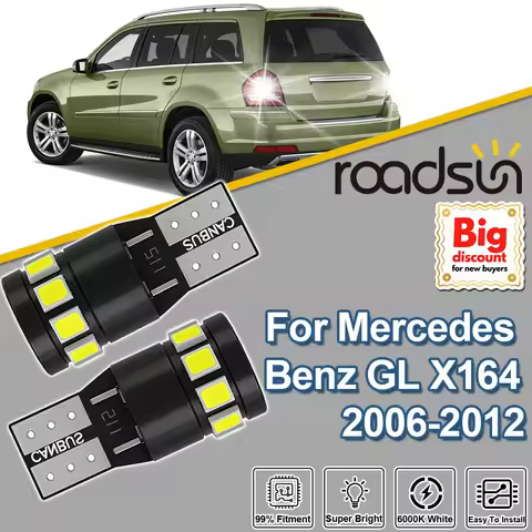 Mercedes Roadsun 2PCS Canbus Upgrade LED License Plate Light Ultra Lamp Bulb For Benz GL X164 2006 2