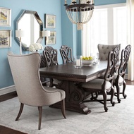 Oak Long Villa American Handmade Club Dining Table Carved Furniture Dining Table Old Solid Wood Dini
