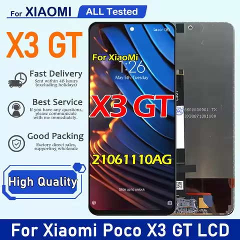6.6'' High Quality Display For Xiaomi POCO X3 GT 21061110AG LCD Display Touch Screen Digitizer For P