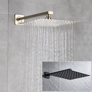 Gold Rainfall Shower Head Set Bathroom Wall Mounted Shower Arm Shower Head Set