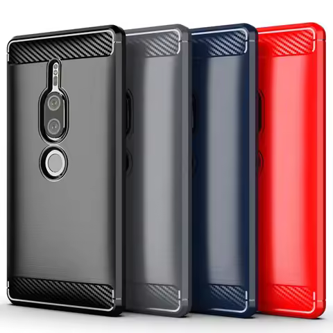 Carbon Fiber Cover Case For Sony Xperia XZ2 Premium Solid Color Rugged Shockproof Protect Case For X