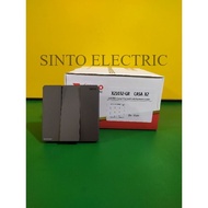 NERO Casa X2 Grey 3 Gang 2 Way Switch 2-Way Hotel Switch