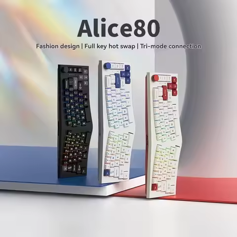 FEKER Alice80 Mechanical Keyboard Wireless Tri-mode Hot Swap RGB GASKET Ergonomic Custom QMK/VIA Off