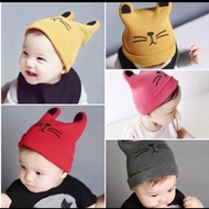 Cat wool hat for baby