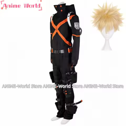 《Custom size》Anime Bakugou Katsuki Cosplay Costume Wig Shoes Halloween Carnival Wig