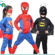 Set Kostum Baju Super Hero Kanak Kanak Lelaki/Kids Boys T-Shirt Pant Superhero Spiderman Costume Halloween Cosplay Set