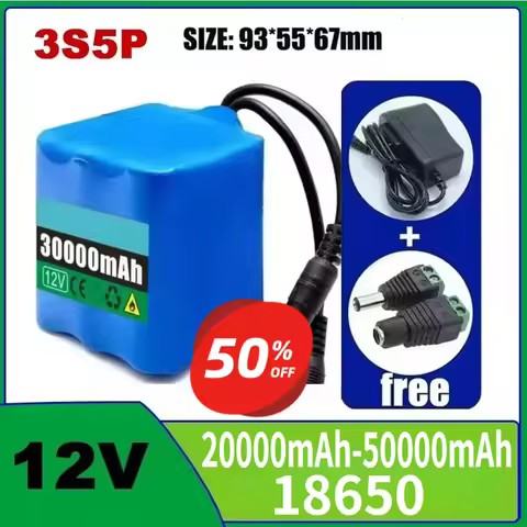 12V Lithium Battery 3S4P 20000mAh 18650 Li-ion 40Ah Rechargeable Batteries with BMS Battery Packs Pr