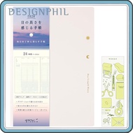 Midori Weekly Planner 2026 B6 with Bookmark - Light Purple, Ivory, Navy (Starts Dec 2025)