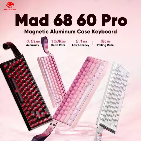 MADLIONS MAD60 MAD 68 PRO Aluminum Hall Effect Keyboard Mechanical Keyboard RT 0.01mm 8K Polling Rat