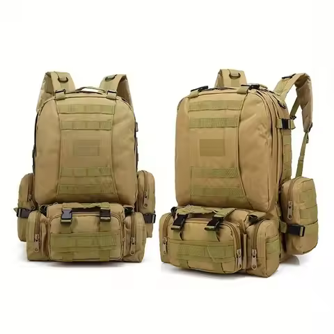 Backpack Tactical 55L Men's Large Capacity 55L Backpack Tactical Backpack Outdoor Hiking Climbing Ar