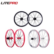 Litepro ชุดล้อจักรยานแบบพับ 16 นิ้ว ดิสก์เบรก V 74x130 100x135 มม. 20 มม. ขอบล้ออัลลอย 11S 4