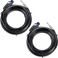 UMOKI 50 Feet 12 Gauge Speakon to 1/4 Inch Male Speaker Cables - 50ft 12AWG Speakon to 1/4 Stereo Au