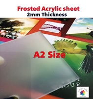 2mm Frosted Acrylic Sheet - A2 size - Cast acrylic