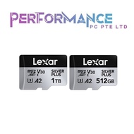 LEXAR PROFESSIONAL SILVER PLUS microSDXC micro sd UHS-I Card 512GB/1TB (LIMITED LIFE TIME WARRANTY B