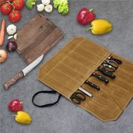 New Wet Wax Canvas Knife Storage Bag Outdoor Camping Picnic Portable Knife Bag Kitchen Kitchenware K