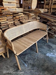 Fee Delivery Clear Stock Bench Teak Wood Rattan Bench leight 150 cm เก้าอี้ม้านั่ง ม้านั่ง เก้าอี้ไม