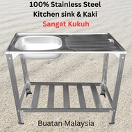 100% Stainless Steel Kitchen Sink / Single Bowl Sink / Single Drainer / Dish Rack / Kitchen Organizer/Sinki/Sink stand