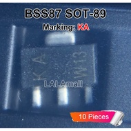10pcs BSS87 Marking KA SOT-89 SMD 200V/400mA N-channel D-MOS Transistor New Original