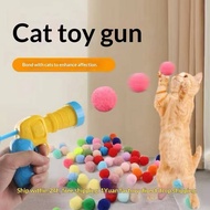 Furry Ball Shooting Gun Cat Toy - Relieves Stress, Silent Ball, Fuzzy Ball Launcher, Cat Fun Device