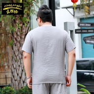 Plus Size Men Summer 8XL 9XL Oversize Cotton Linen T-shirt