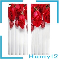 [HOMYL2] Curtains Rod Pocket Curtain 52 x 95 Inches Translucent Rose