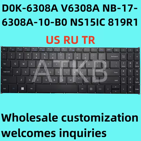US English Black Laptop Keyboard for D0K-6308A V6308A NB-17-6308A-10-B0 NS15IC 819R1 Notebook Keyboa