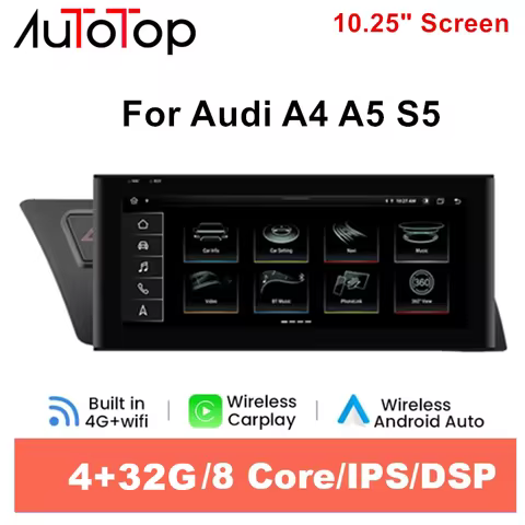 AUTOTOP 10.25" Android Car Radio Multimedia Player MTK 8259 For Audi A4 A5 B8 2009-2016 2Din Head Un