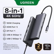 UGREEN 4K60Hz Triple Display HUB 13Ports/8 Ports 10Gbps 2X UBS-A+2X USB-C HUB PD100W for MacBookPro 