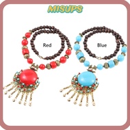 MISUPS Bohemian Necklace, Gifts Vintage Bohemian Pendant Necklace,  Jewellery Alloy Turquoise Long N