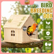 Bird Nest Breeding Box Solid Wood Parrot Anti BiteLovebird Budgie Sangkar Burung Kayu