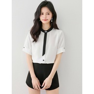Western Style Age-Reducing White Shirt for Women - Summer New Design UZ9E