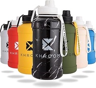 Khroom Stainless Steel Drinking Bottle 1.3L & 2.2L – For Carbonated, Leak-proof, Dishwasher-Safe, BP