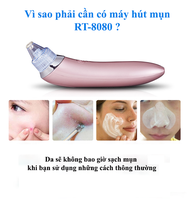 [HCM]Máy hút mụn RT-8080 cầm tay chuyên nghiệp với 4 đầu thay thế kèm 5 mức độ-Máy Hút Mụn Cầm Tay C