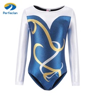 [Perfeclan] Gymnastics Leotard Long Sleeve Sparkles Athletic Dance Clothes Outfit Ballet