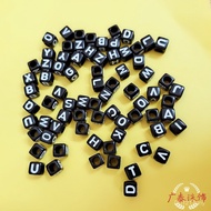 Diy Optional Jewelry 26 Accessories Letter Drip Oil Square Letter Beads 6X6MM 6MS6