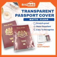 Transparent Passport Cover Waterproof Passport Holder Sampul Pasport Cover Passport Case Card Slot C