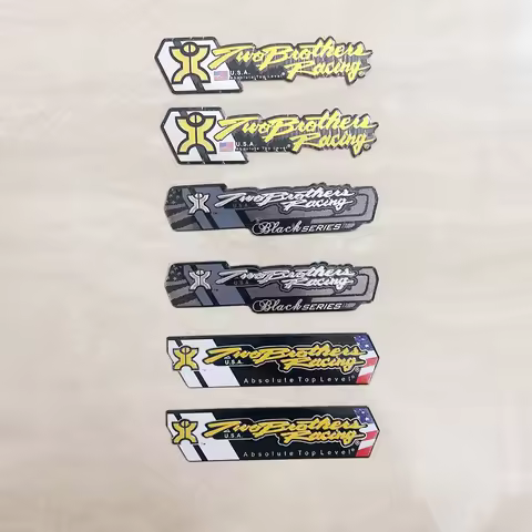 2pcs Motorcycle Stickers Two Brothers Racing Aluminium Alloy Heat-resistant Motorcycle Exhaust Pipe 
