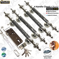 Gagang pintu kunci rumah 37 cm sisik naga / handle pintu minimalis / handle pintu minimalis set kunc