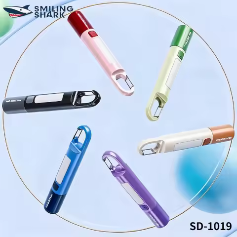 Smiling Shark LED Flashlights USB Rechargeable Mini Variable Zoom Lighting Outdoor Portable Camping 