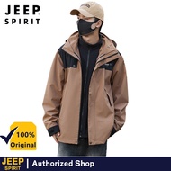 Jeep tinh thần mùa đông không thấm nước Nam và Nữ Áo Khoác Bomber Hai bộ chi tiết lớp lót bên trong 