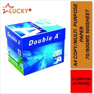 Double A A4 Copier Paper 70/80gsm 500s (5Ream/Box) / A4 Paper / Kertas A4 / Copier Paper