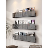Household Wall-Mounted Office File Shelf Creative Acrylic Dorm Bookshelf Transparent Picture Book Shelf Magazine Rack