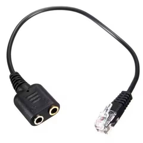 3.5mm Headset To RJ9 Phone Adapter 3.5mm Female Head Jack To 4P4c Male Plug Headphone Jack To RJ9 Ca