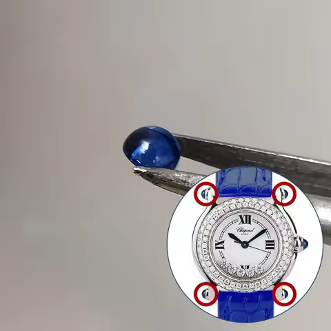 Blue Zircon Stone for Chopard Happy Diamonds 27829 Quartz Watch