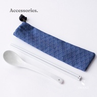 SWANZ Porcelain Cutlery Set - Porcelain Spoon and Chopsticks